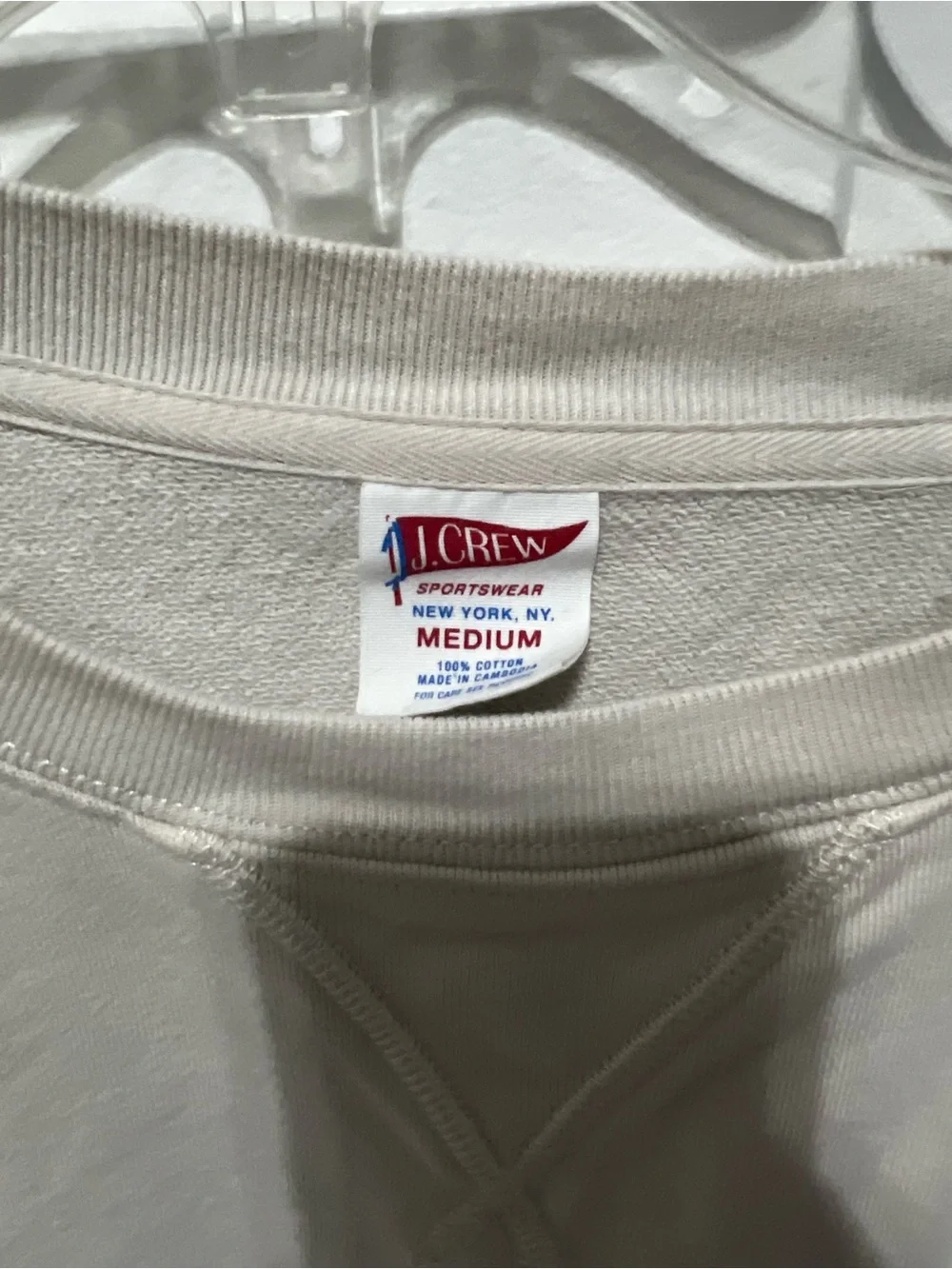 Jcrew crewneck sportswear sweater. Cream color. Great condition. Size M